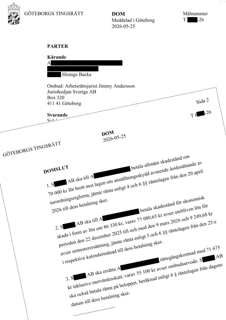 Dom gällande turordningsbrott