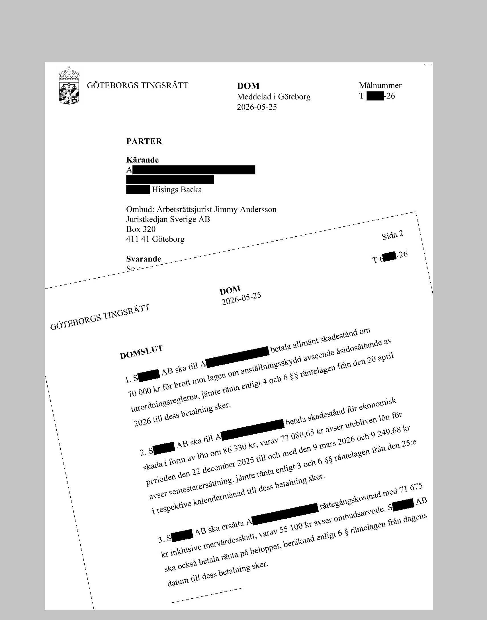 Dom gällande turordningsbrott
