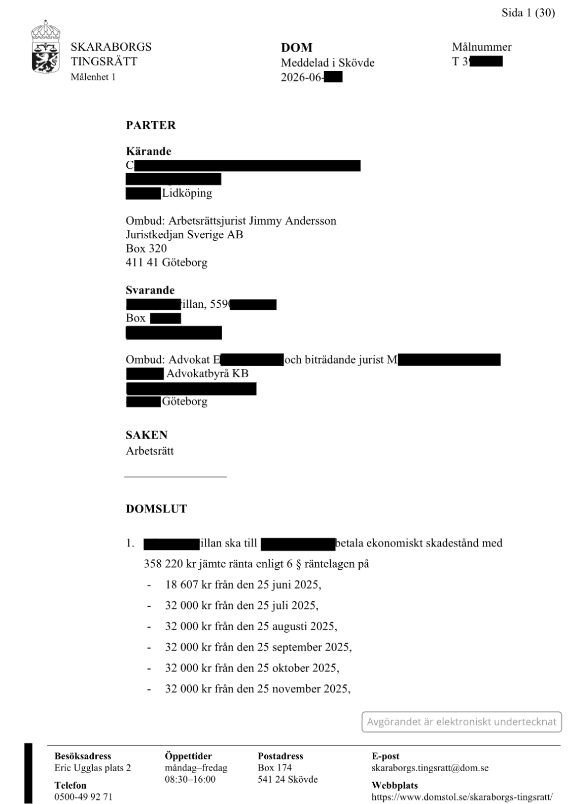 Dom avskedande utan grund från beonde pga hostmedicin